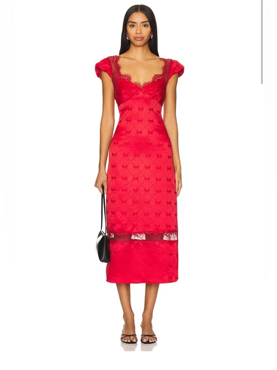 Free People Dresses & Skirts - 31. Free People $168 Foolish Heart Midi Dress in Red Dahlia Combo